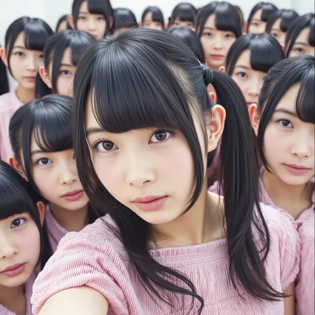 a picture、6+girls,10girls,flirt、the kiss、pleasant sensation,The same face、same person、Women only、High school students、All lovers、Raw photo,Japanese,