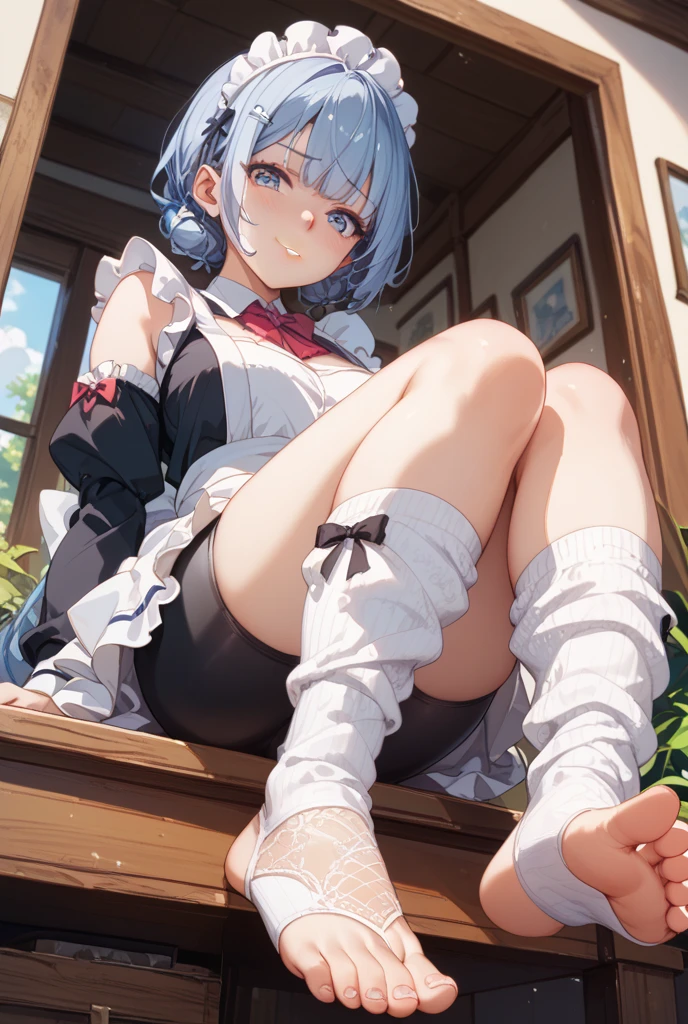 beautiful detailed girl, very detailed目と顔, detailed and beautiful eyes, That's ridiculous, incredibly ridiculous, huge file size, super detailed, High resolution, very detailed, highest quality, masterpiece, ((Japanese girls' high school uniform)), An illustration, very detailed, tk-char, Unite, 8k wallpaper, wonderful, finely, masterpiece, highest quality, very detailedティッカーユニフォーム 8K 壁紙, light shines on your face、movie lighting、16 year old girl、((no panties))、((dynamic pose)))、(camel)、(half)、(pantyhose)、(sit with your knees bent and your legs crossed)),light blue hair、short hair、blue eyes、Againmu(Again:zero)