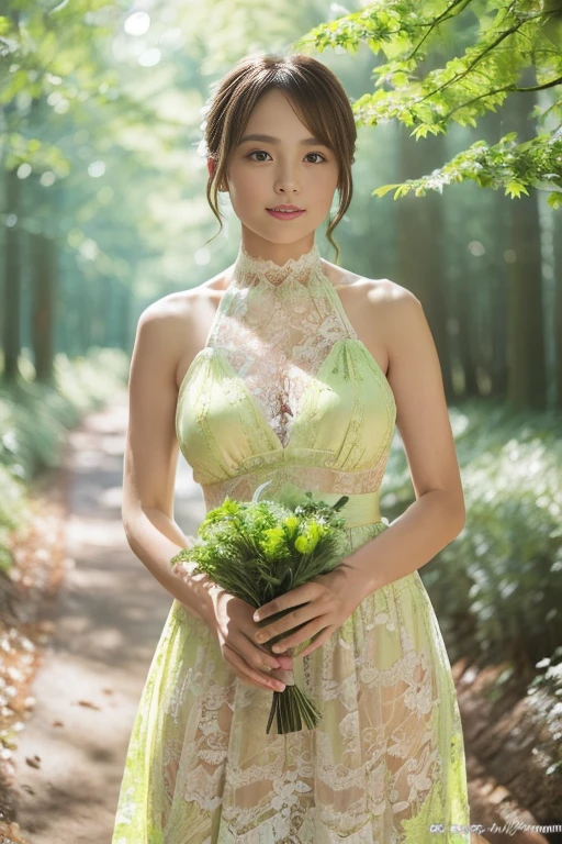 (absurdres, highres, ultra detailed), 1girl, mature female, wavy blonde hair, long hair, blunt bangs, green eyes, pink dress, finely detailed eyes and detailed face, extremely detailed CG unity 8k wallpaper, intricate details, BREAK , kaleidoscopic imagery, symmetrical patterns, vibrant colors, geometric shapes, mesmerizing designs, optical illusions, dynamic composition BREAK , pantomime art, expressive body language, silent storytelling, evocative gestures, visual narratives, theatrical performances BREAK , blooming flowers, colorful petals, fragrant scents, nature's bounty, vibrant gardens, peaceful scenery