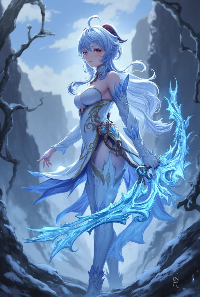 shenhe(genshin impact), oil painting, ((topless)), nsfw, masterpiece, liyue, moonlight, pond, waterfall, enchanted, firefiles, luminous grass, 1 girl, erect nipples, intricately detailed, navel, bare shoulders, white hair, one eye covered, choker, flower hair ornament, scenery, extremely detailed, bare breasts, puffy nipples, light purple eyes, bare stomach, soaked, large breasts, arm strap, soft eyes, armpit, sweaty, half open eyes, lusty eyes, blushing, tied hair, 1 ear visible, side bangs, sleepy eyes, large nipples, lifeless eyes, full body, loin cloth, scenery, huge nipples, half opened mouth, dynamic pose, wielding a spear, leg raised, standing, stockings, red tassel earrings, cowboy shot, maple leaves, maple tree, chinese dress