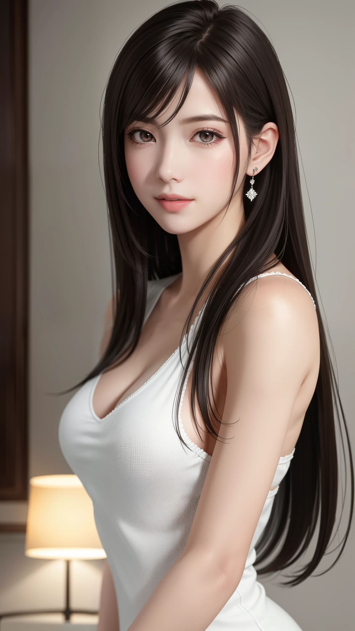 8K UHD、RAWphotograph、Model shoot、 (masterpiece、Highest quality、Photorealistic、High resolution、photograph:1.3)、Close-up、Focusing、Hot Model、slim、30 year old mature woman、Small face、short hair、Dark Brown Haine Beautiful Eyes、Realスキン、(perfect body)、Sexy hot face、Erotic、sexual gaze、slim、fine beautiful eyes、Glossy lips、Small breasts、Small breasts、、Bust B cup、(Bright light、Dynamic Lighting、Real、超Real、Real、Realなディテール、Cool Beauty、Sexy pose、Cool pose、Background gray、Plain gray background