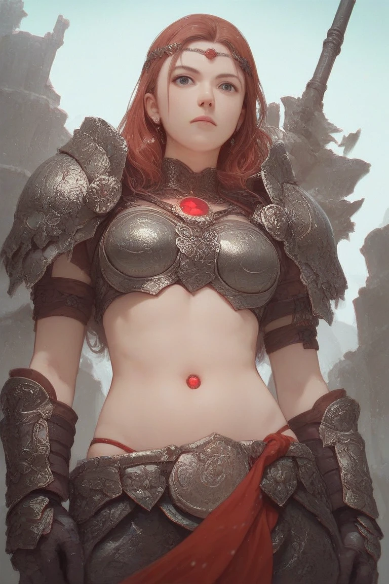 mulher musculosa, Asgard, Valkyrie，Senhora Cavaleiro，Anatomia correta，epic fantasy digital art，obra-prima，8k，Realistic colorful body with high definition resolution, Qulidade Superior，, Epic composition,