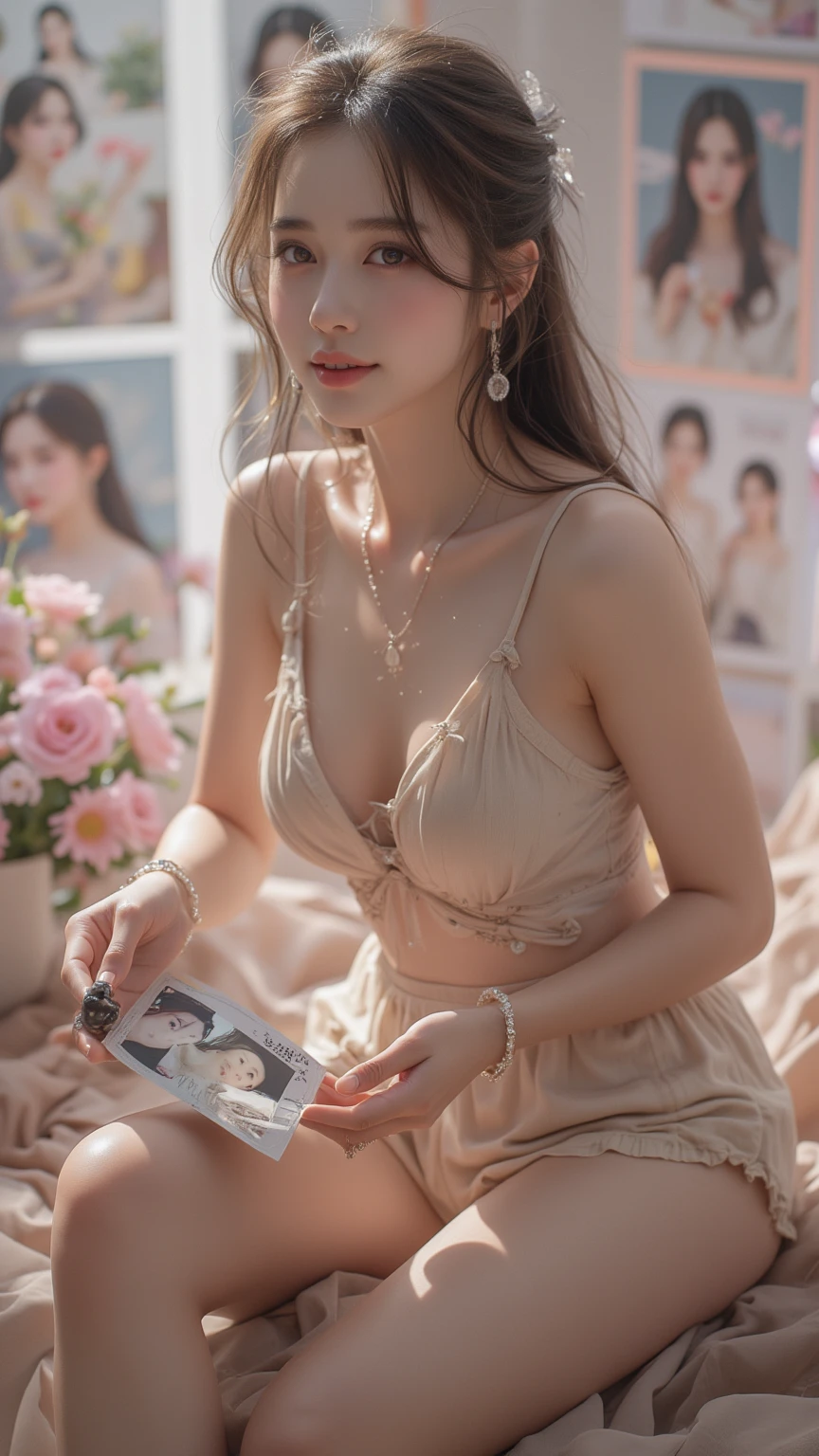 blonde woman with a messy bun in a pink dress, 18 years, 19 year old girl, cabello rubio y ojos grandes, Lalisa Manobal, cara perfecta ), 16 years old, 22 years, 🤤 girl portrait, sin maquillaje, she is about 2 0 years old, she is about 20 years old