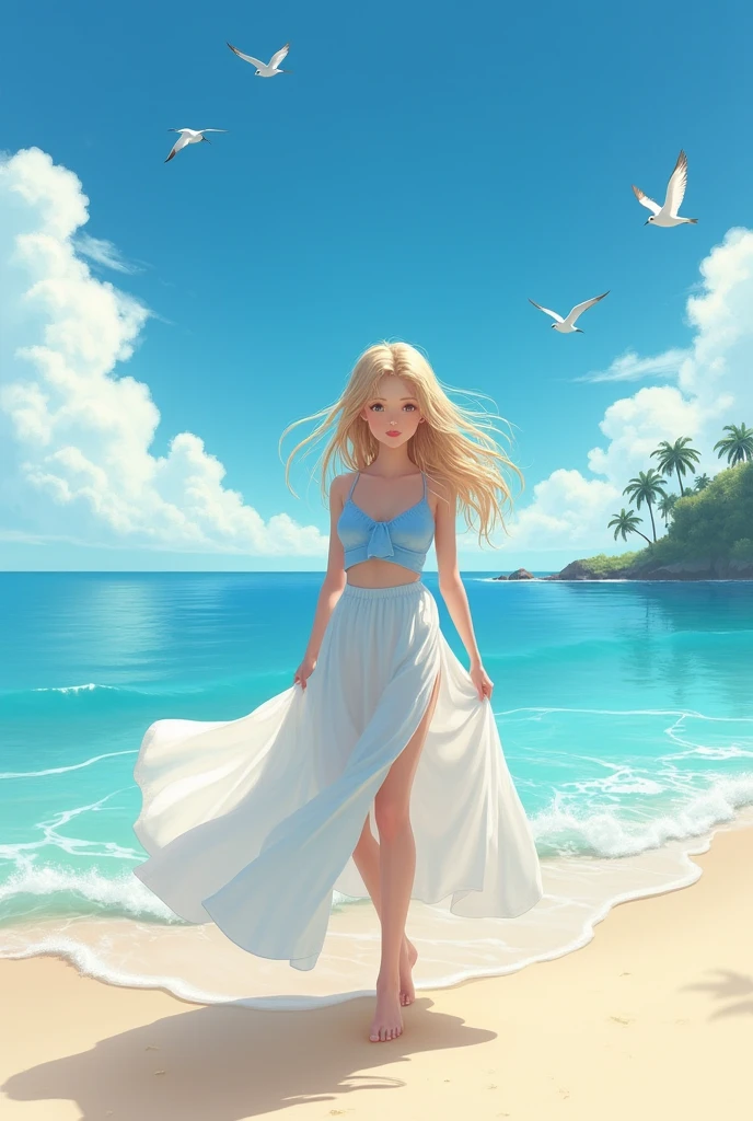 (Gal at the beach)
(best quality,4k,8k,highres,masterpiece:1.2),ultra-detailed,(realistic,photorealistic,photo-realistic:1.37),HDR,UHD,studio lighting,vivid colors,bokeh,portraits main body: Crying gal, hugging her knees and shedding big tears, beach material: Illustration additional details: Sandy beach with gentle waves, seashells scattered on the sand, seagulls flying in the distance
色彩色调: Warm tones with a touch of blue to create a tranquil atmosphere
灯光: Soft sunlight casting warm golden rays on the gal's face and the beach
