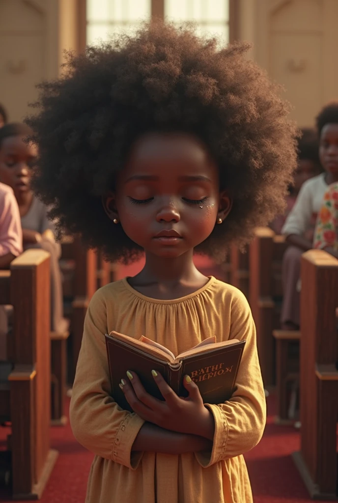 A black ethiopian 7 years old girl crying for justice in heaven.