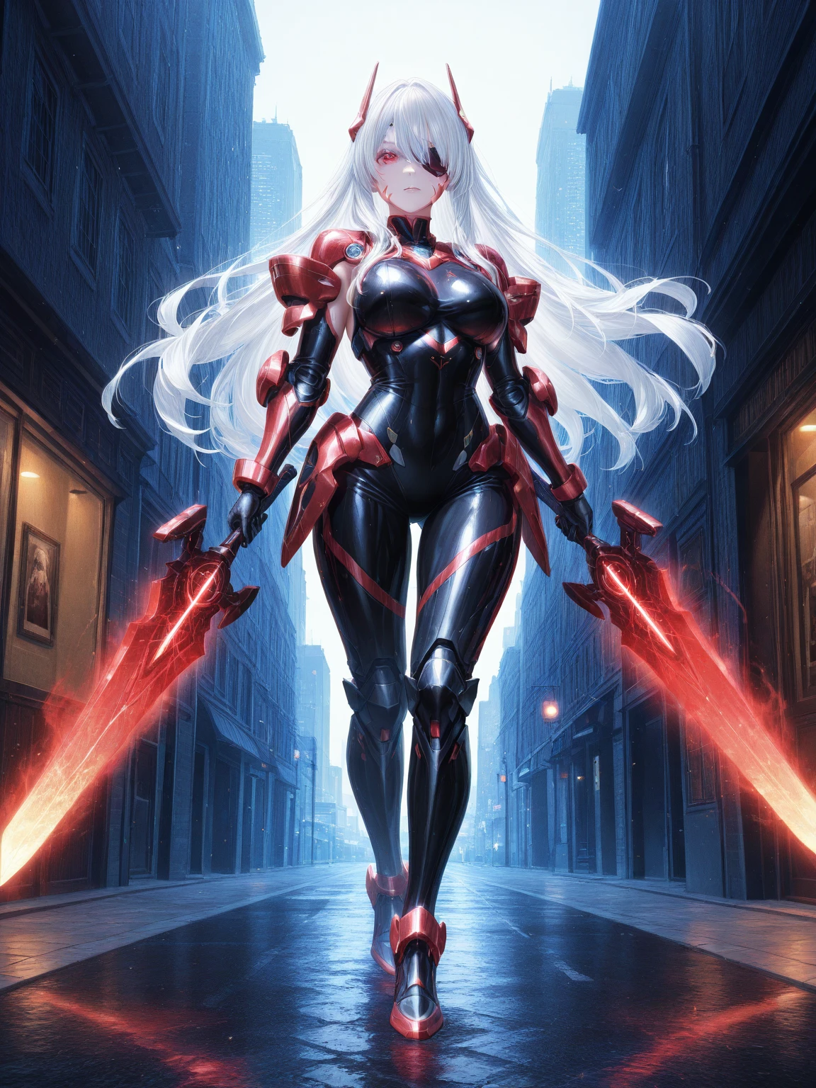1girl, android girl, iron man futuristic metallic armor, half lingerie with stockings and garter belt, bustier with lace bra, latex whip, slim body, purple detailed eyes, pink and white hair, extremely detailed face, perfect facial symmetry, perfect body, on unknown planet, in the background futuristic spaceship, back view, ass, looking at the viewer, concept art, digital painting, cinematic lighting, dramatic shadows, vibrant colors, intricate details, hyperrealistic, (best quality,4k,8k,highres,masterpiece:1.2),ultra-detailed,(realistic,photorealistic,photo-realistic:1.37)