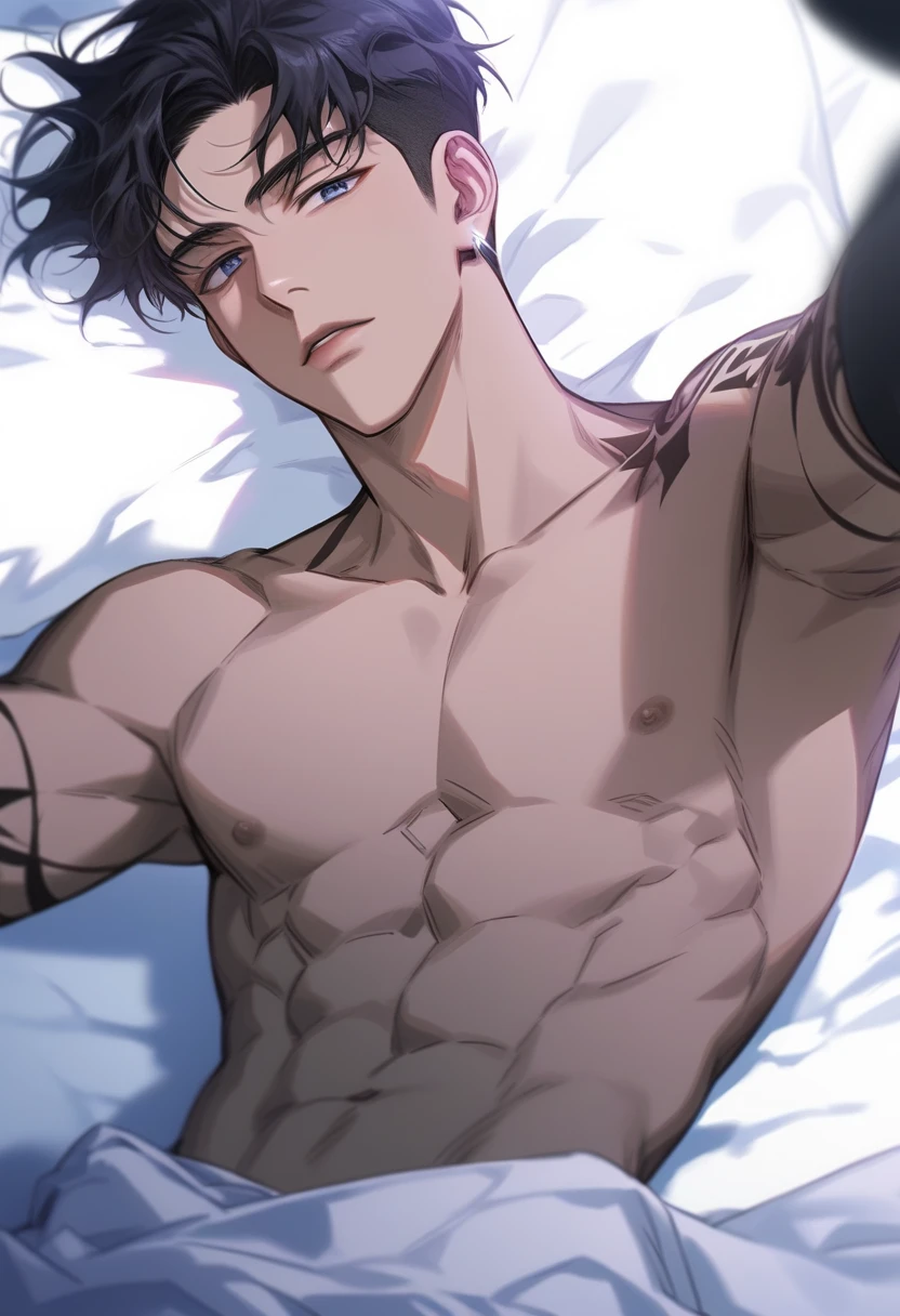 korean men,Age 15,Six pack,sweat,white skin,Brown shorts,brown belt,brown socks,bedroom,nighttime