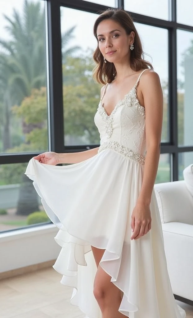 25 year old, dark hair, beautiful body, female, she is wearing a wedding dress that is ripped, she is walking along a road in the desert, no writing on clothes, UHD, retina, masterpiece, accurate, anatomically correct, super detail, high details, high quality, award winning, best quality, highres, 8k,