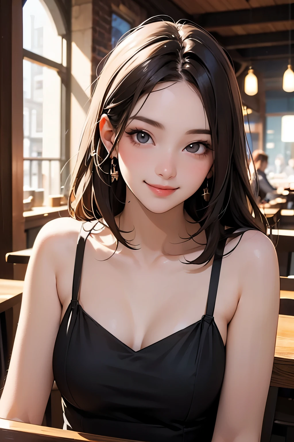 (masterpiece:1.4), (best quality:1.4), (absurdres:1.4), (intricate details:1.2), (extremely detailed:1.2), (depth of field:1.4), (cinematic:1.4), (cinematic lighting:1.1), (looking at viewer:1.1), black theme, 
(alive skin), off shoulder, peaceful, v-neck, (black sweater),
(close up:1.1), city, (lady:1.2), bangs, long hair, natural wavy, (happy face), dark eyes, night,