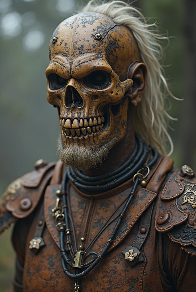 (photo RAW),Evil angry bloody Mohawk shaman man (skull helmet) with plumage, look to camera
, (skin texture:1.1),masterpiece, top quality, best quality, official art,highest detailed,depth of field,bokeh,realistic natural lighting,complex, multiple subjects, 4k HDR