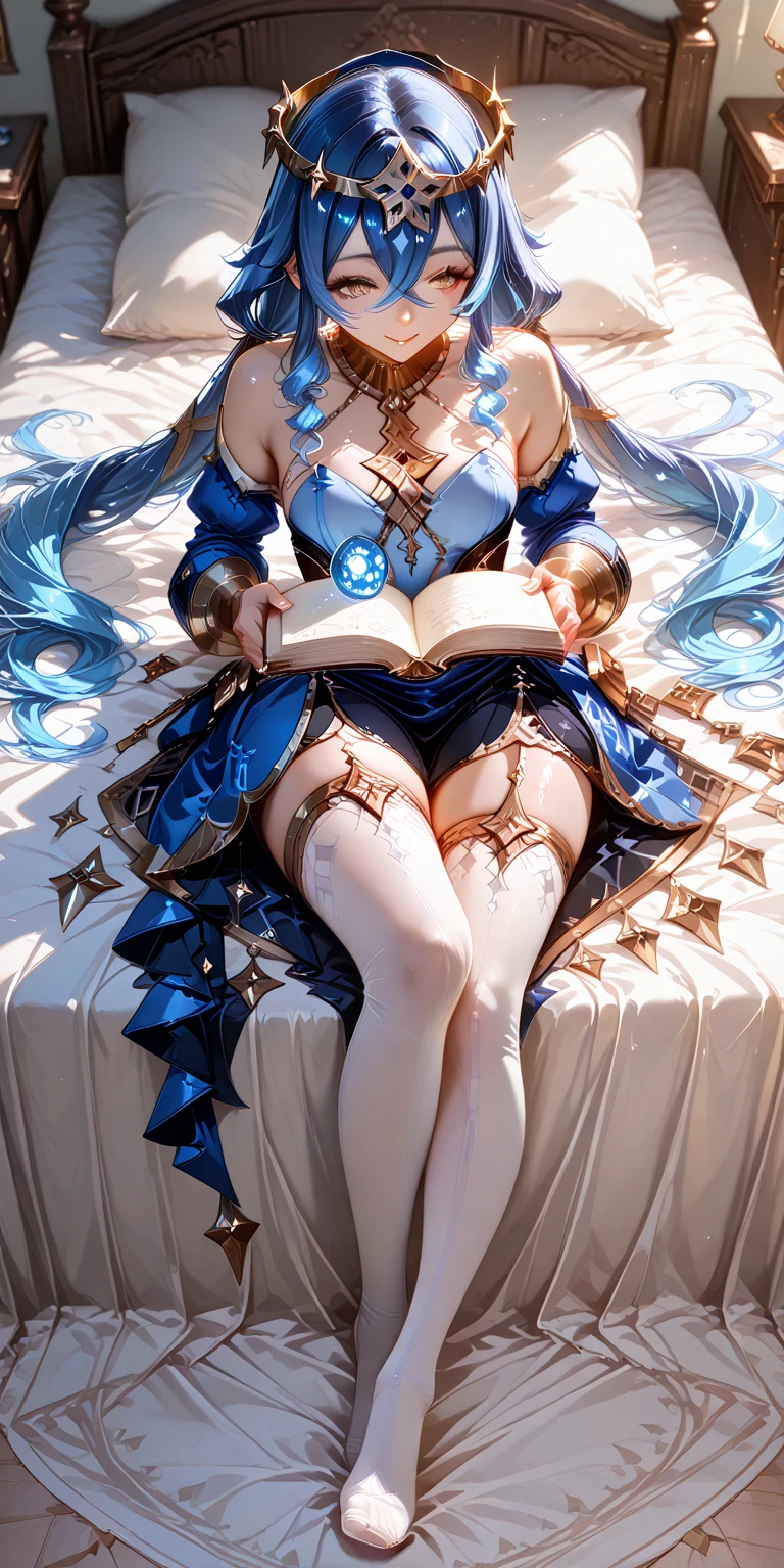 ((highest quality)),(Ultra-high resolution),(Very detailed),(Detailed Description),((The best CG)),(A masterpiece),Ultra-detailed art,Amazing drawing art,(Fantasy art with intricate detail:1.5), (Adult female:1.6),(Beautiful and well-proportioned face:1.4),whole body,Reading a book,Attractive legs,mini skirt,座ってReading a book