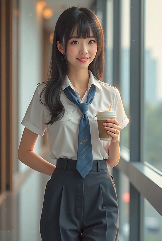 Very detailed CG Unity 8K wallpaper、Highest quality、Very detailed、masterpiece、Realistic、Photorealistic、Very detailedかわいい女の子、18-year-old、(High school students in Japanese uniforms)、((Photographed from the front:1.4))、((Dark blue bow tie:1.4))、((Sitting in a wooden box:1.4))、blush、Cleft lip、Looking at the audience、Semi Body Shot、(A room in a love hotel)、(Japan High School Designated Shoes)、(Navy blue short pleated skirt lift:1.5)、(short sleeve white shirt for students)、 (Dark blue bow tie:1.2)、(Light brown long hair)、(Beautiful Face:1.3)、(Perfect proportions:1.2)、(Long legs:1.2)、(Small breasts:1.3)、((White panties:1.4))、((Blouse wet in the rain、The brush is transparent))、(Bra is sheer)、(((Wet Hair、Wet Skin)))、((Drinking coffee:1.4))、((Upper Body))、((Rain outside the window:1.4))、