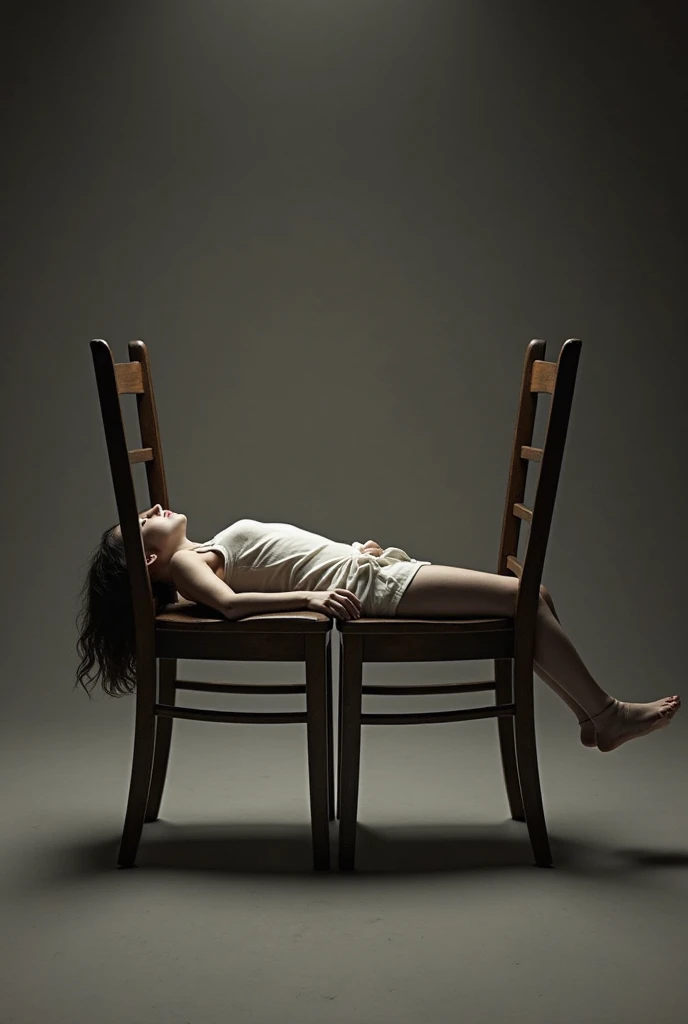 Creative and surreal work of art with a body of a young girl placed ...