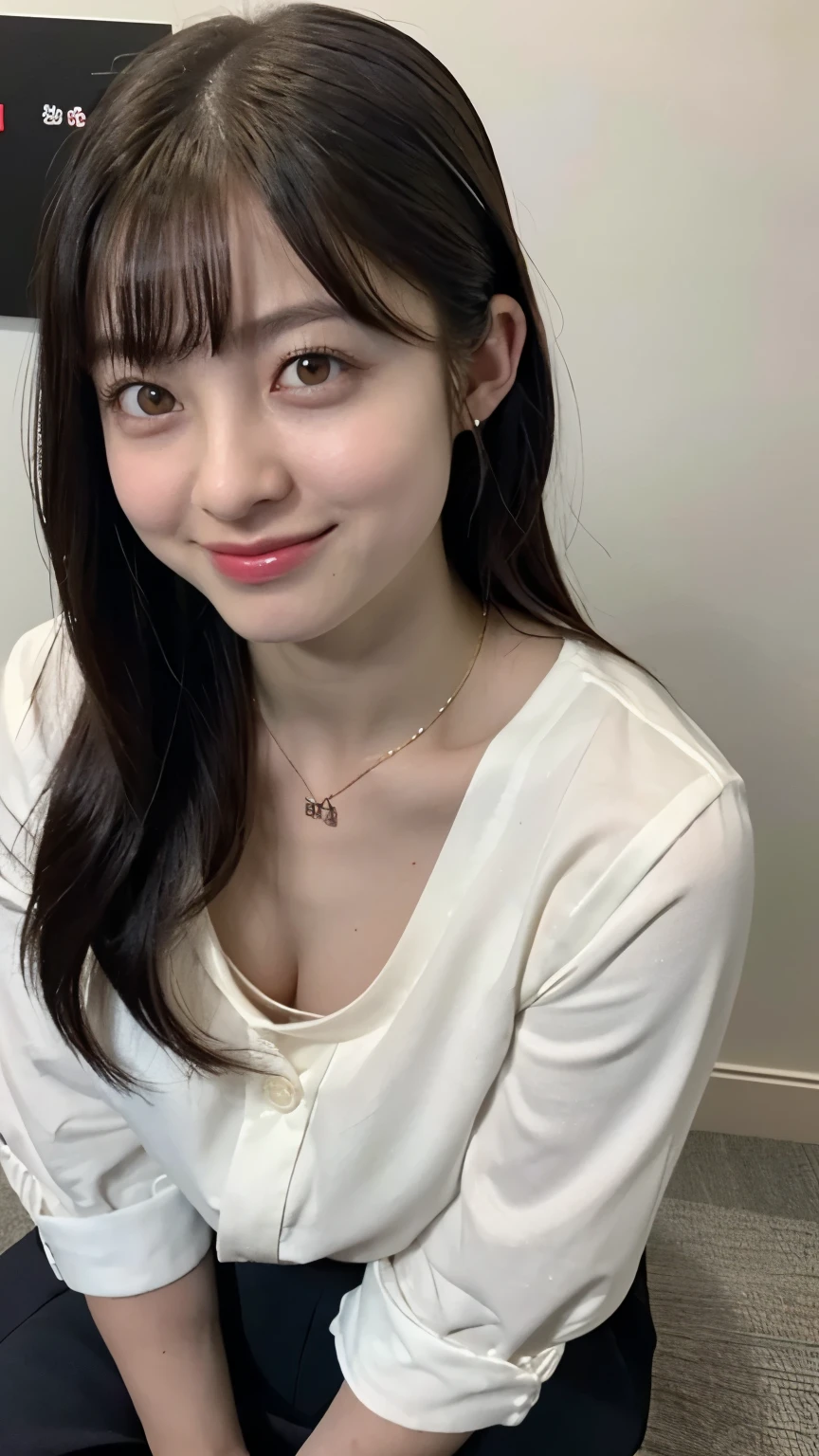 nsfw,super high resolution of the highest quality, very fine skin, Physically Based Rendering,Take off your blouse, Look Down,(Japanese girl、 Overlap Shirts, small breasts, functional, Side to top),(beautiful background:1.2), , necklace、beautiful nipples、、look at the camera、smile、No.、selfie、Angle of View from Above