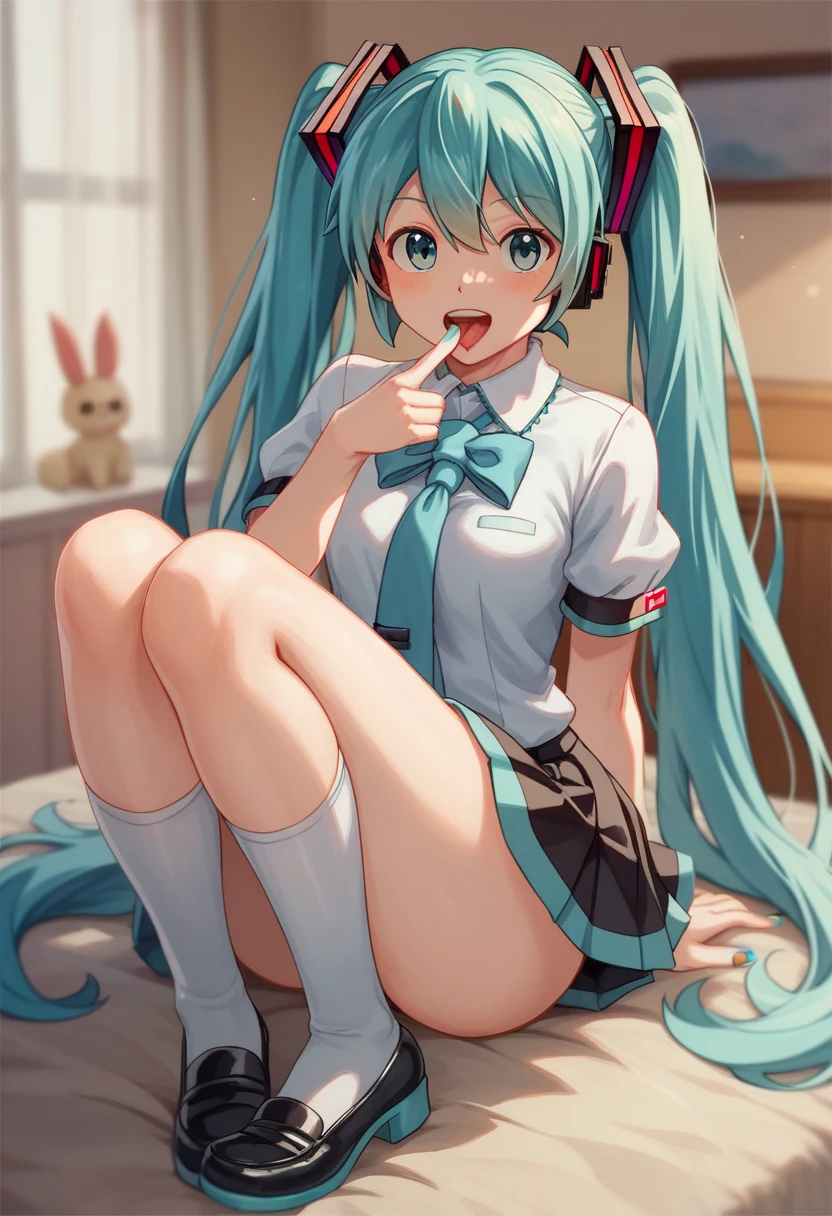 Hatsune Miku、sailor suit、、、brightly colored clothes、one girl、solo、Expression of feeling、blush、open your legs、Her clothes are wet and her bra is visible、Clothes are transparent、spread legs、pussy、Thick white love juice、Drip a large amount of love juice、Sleeping facial expression、orgasm、、Kindergartener's body、low length、child'asturbation、Put your finger in、masturbation behavior、big breasts、While taking off clothes、Spread with your fingers、raise one leg