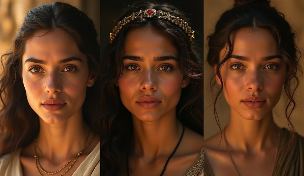 beautiful detailed eyes, beautiful detailed lips, extremely detailed eyes and face, long eyelashes, 3 women, ancient roman architecture, ancient roman walls, admiring men, historical setting, intricate details, dramatic lighting, warm color tones, cinematic composition, hyper realistic, 8k, high quality, detailed painting