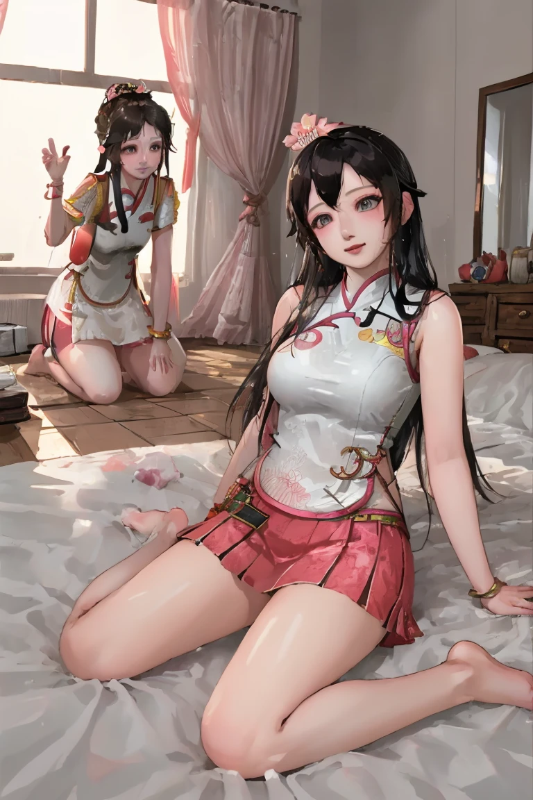 ((((2girl crouching with spread legs while ejaculating in buffet food,playing with console, spread pussy, clitoris, urethra, pussy juice)))),full body on frame,(masterpiece, top quality, best quality, official art, beautiful and aesthetic:1.2),((( flat chest))), messy hair hair,chestnut hair,((japanese priestess with exposed breasts)), extreme detailed,highest detailed, playful patterns, lively texture, unique visual effect, (((visible nipples))),(american buffet restaurant),(((visible pussy with pubic hair)))