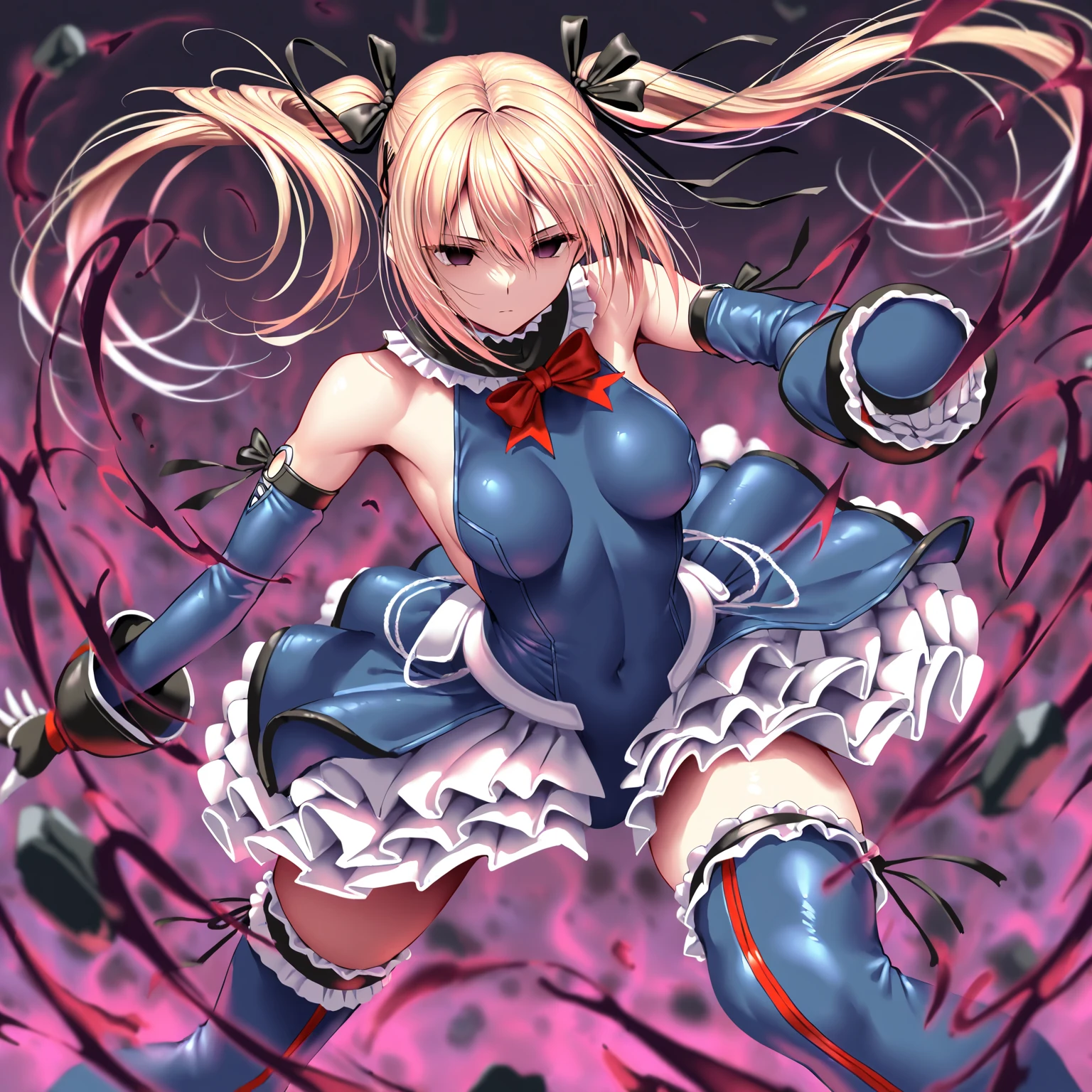 Anime - style girl lying on bed black and pink, loli in dress, cute anime waifu in a nice dress, Anime girl wearing black dress, small curvaceous loli, Guweiz in Pixiv ArtStation, Cute anime girl, anime visual of a cute girl, anime girl in a maid costume, small loli girl