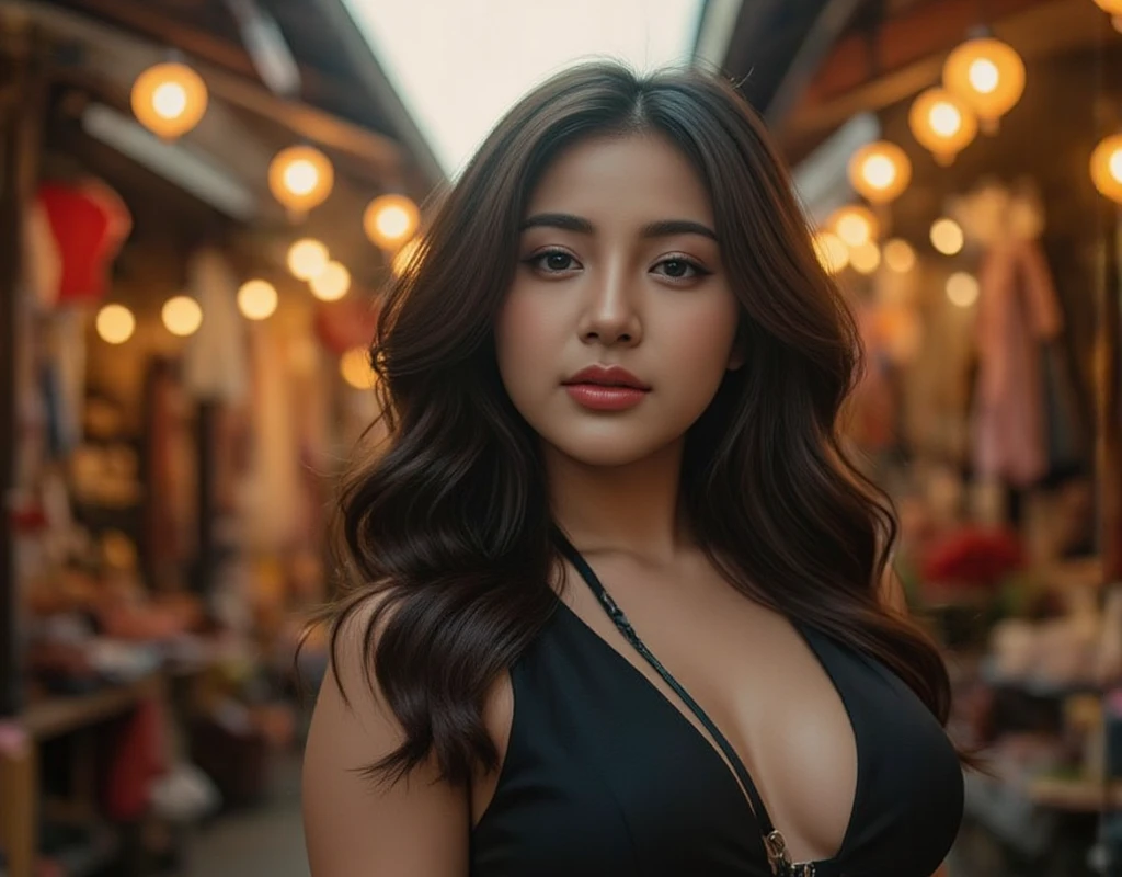 1girl, sexy, (looking at camera:1.2), detail face, (25 years old, extremely beautiful and seductive indonesian mix persian girl standing, surrounding by city light, night time, rending on cgsociety, black shadows, streaming, jakarta skyscraper backdrop), romanticism, atmospheric, (RAW photo, best quality), (realistic, photo-realistic:1.3), masterpiece, an extremely delicate, attractive and beautiful, extremely detailed,