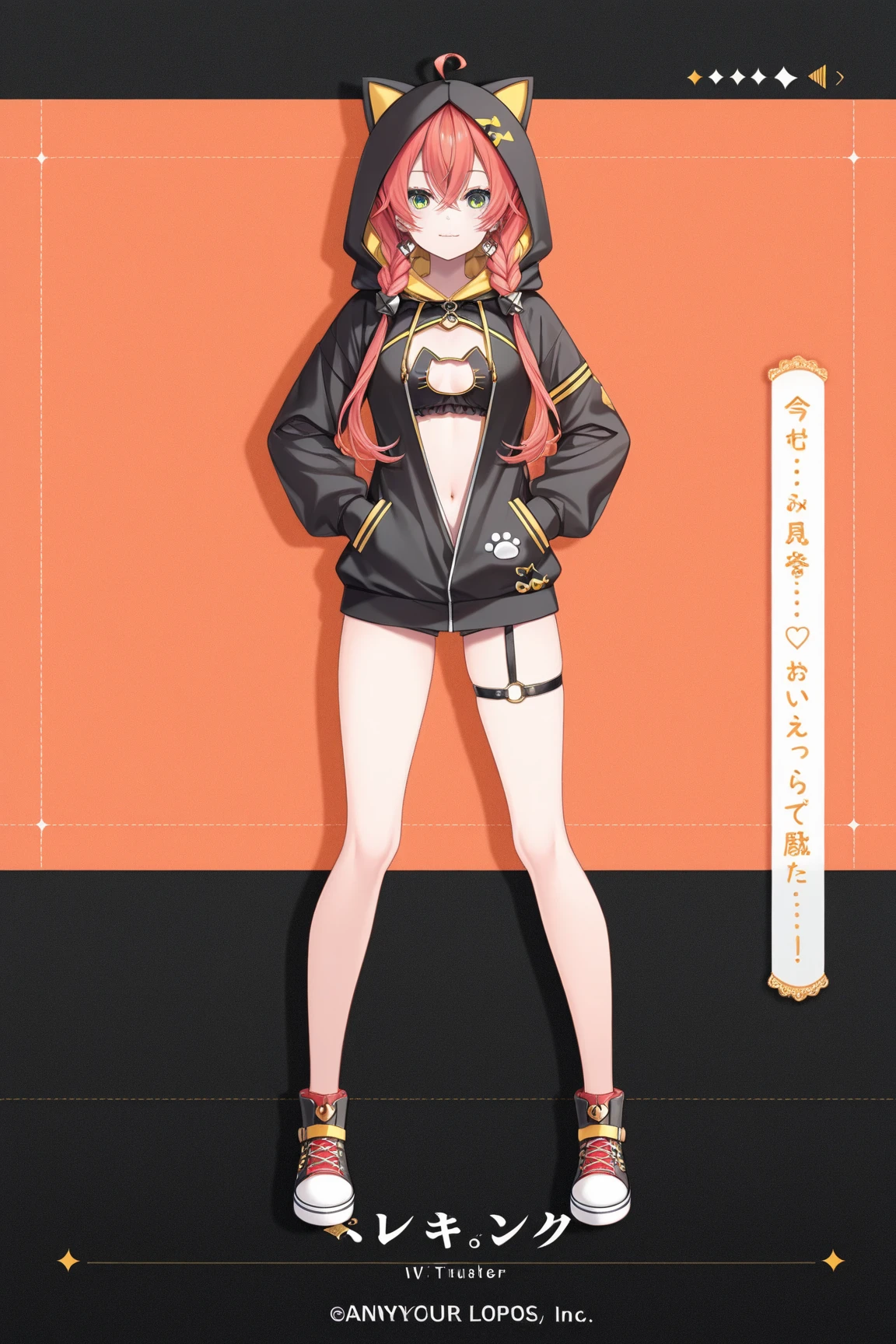 1girl、vtuber-fullbody、highest quality、Masterpiece、Official Art、The best composition、Super detailed、Standing in front of the viewer、short hair、bikini、Small breasts、barefoot、Transparent Background、Character design sheet、Standing figure、