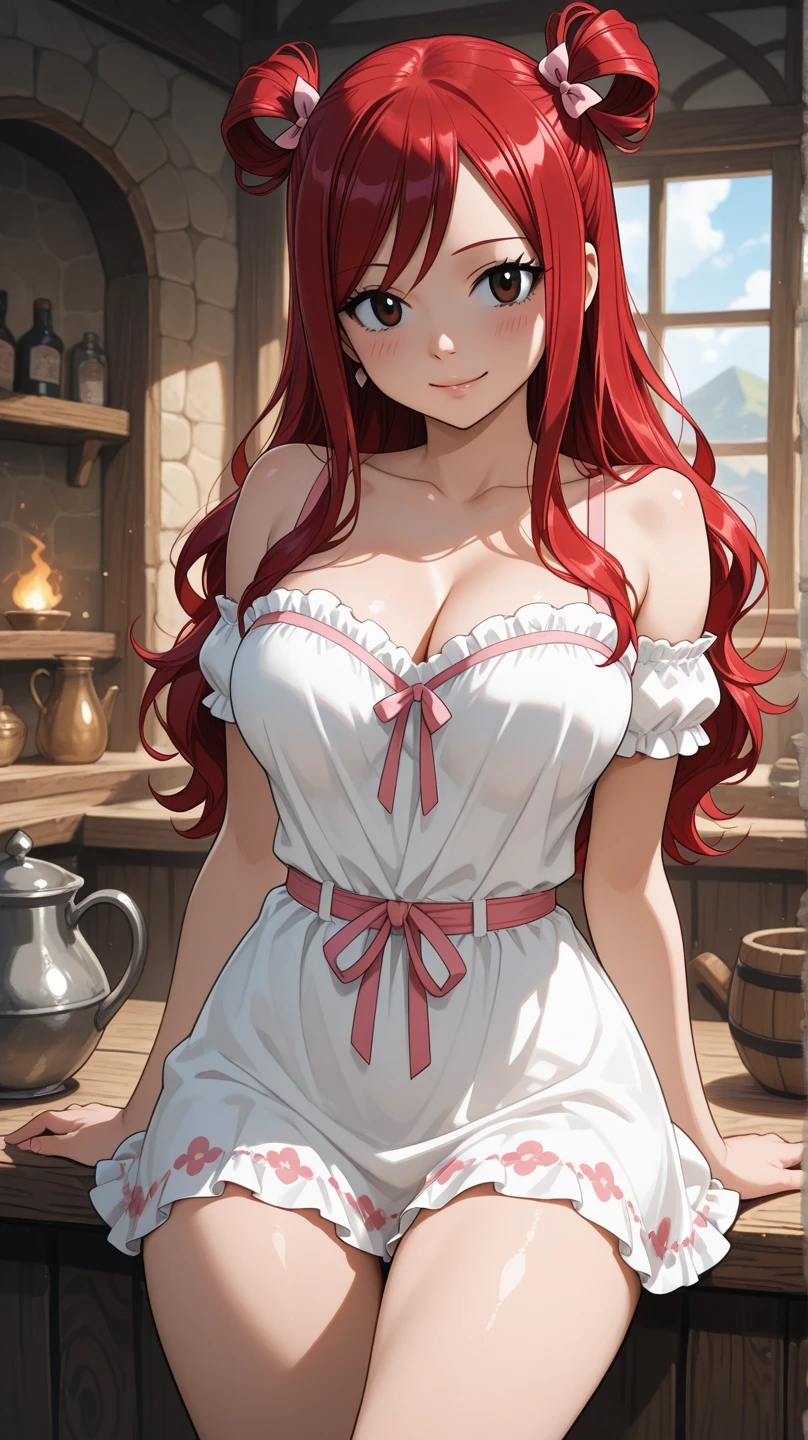 (best qualityer , work of art, 1 girl in town,with a seductive look, and a carefree smile ,wearing sexy clothes