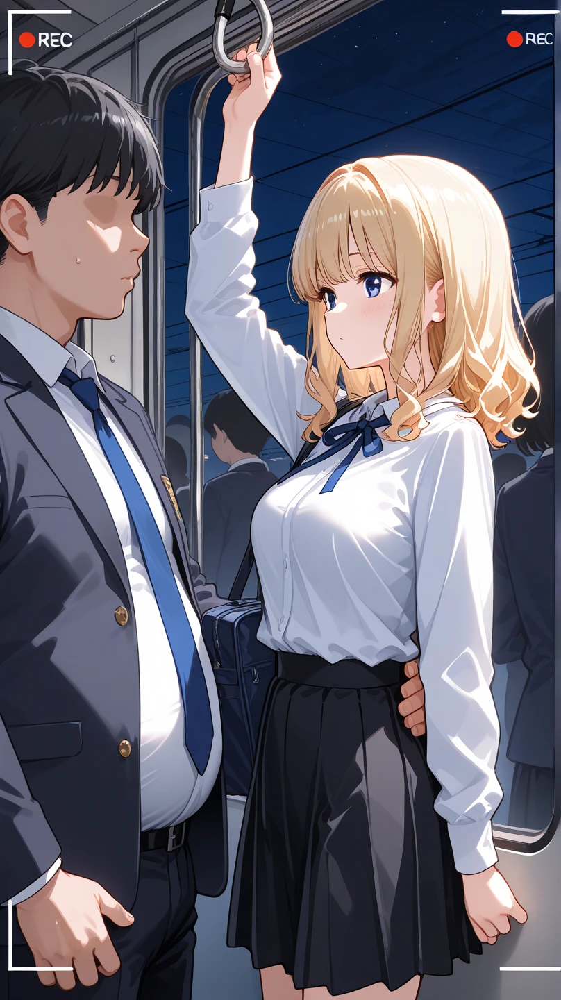 (SFW), ((photorealistic)), (masterpiece), (best quality:1.3), absurdness, [:intricate details1.3], SFW, realistic, masterpiece, (((VERY crowded subway train interior detailed scenario, VERY crowded subway train interior detailed background))), standing insanely hot (young small girl1) using sexy ((skirt)), ((behind skirt lifted)), ((3/4 white stockings)), ((big ass)), ((thick thighs)), ((fear/shocked expression)), (blushed face), (perfect body proportions)), old small man ass groping young small girl 1 from behind, (((old small man pressing his chest on young woman 1 back))) and (((holding her waist behind her)))