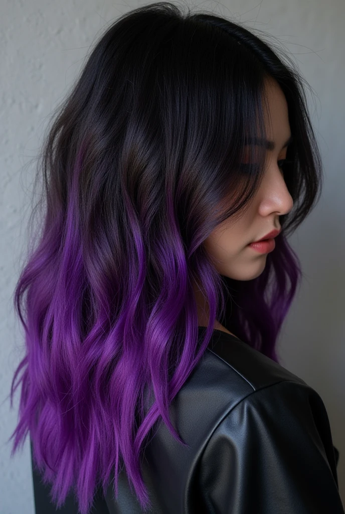 ultra hot babe black and purple hair