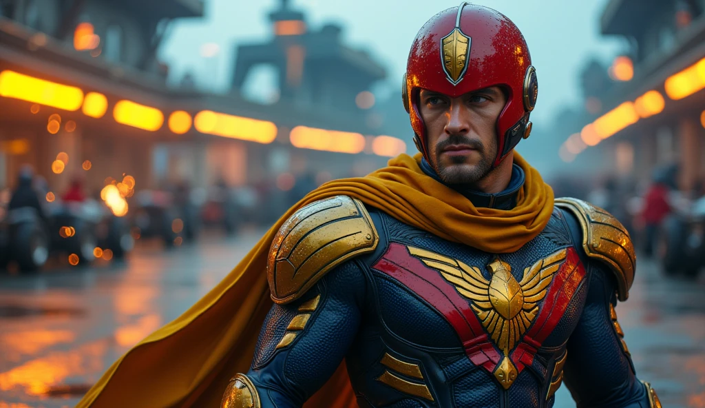 Henry Cavill as Captain Britain, bright lights, (Dynamic Pose), (hyper Realistic:1.4), (Realistic:1.3), (best quality real textured skin), Full body, (cinematic light), highly detailed skin , skin pores, (highly detailed face:1.1), (highly detailed eyes:1.1), Realistic pupils, (perfect anatomy:1.1), (Perfect proportions:1.1), (photography:1.1), (photoRealistic:1.1), volumetric lighting, dynamic lighting, real shadows, (high resolution:1.1), sharp focus, daylight, (Realistic, hyperRealistic:1.4), intricate, High detail, dramatic, Subsurface Dispersion, large depth of field, vivid, Polished, sharp, ((totally sharp)), (extremely absurd),8k hdr, London background