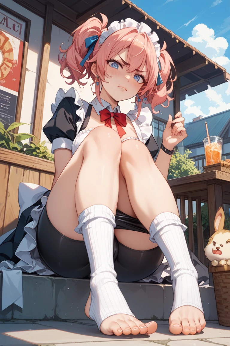 young girl with pink hair long twin-tail hairstyle, small thick eyebrows, with gothic lolita clothes, lolicon (Zankuro) drawing style of the zankuro artist, Zancrow style, image uploaded to R34, walking in the mall, flirty smile , suddenly having sex in public, doggy style sex , ((public sex in restaurant))