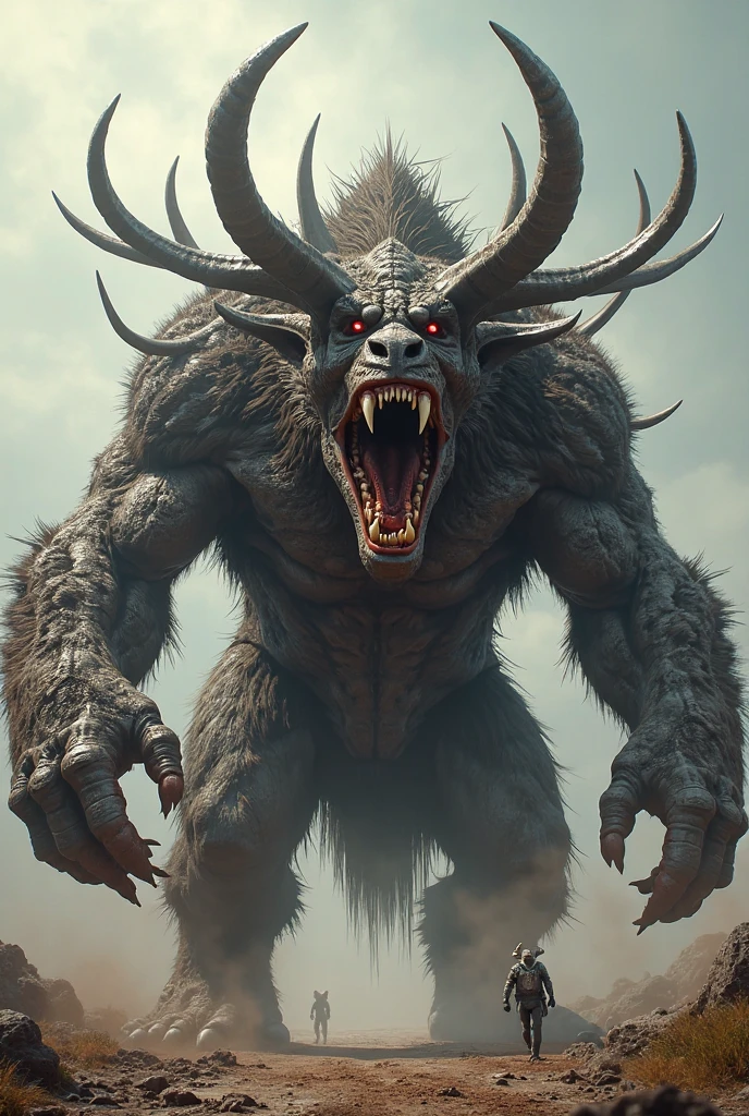 ((best quality)), ((masterpiece)), ((inked)), close up soft oil painting by jim lee,((night)), RAW, Analog, dark , ((full body shot of a giant angry ogre)), terrifying detailed monstrous face, long horns, ((fur covered body, dark gray skin)), muscular body, on a snowy mountainous pass, moonlight, photographed on a Canon EOS R5, 50mm lens, F/2.8, HDR, 8k resolution, highres, high detail, sharp focus, smooth, roughness, real life, photorealism, photography, 8k uhd, backlit, hard edge lighting, deep shadows