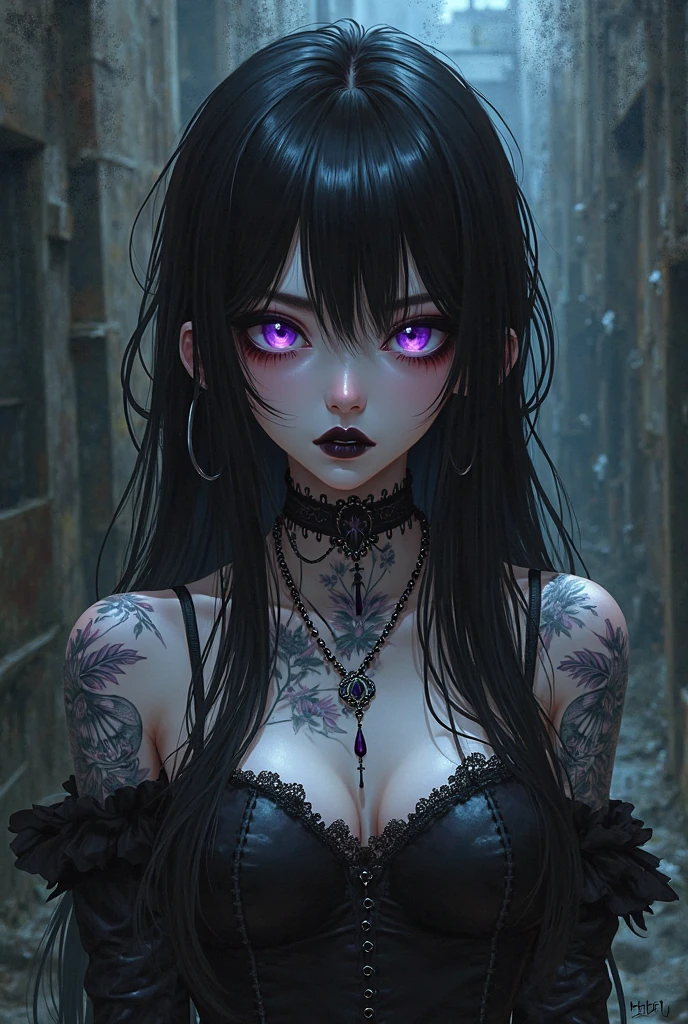 a close up of a person with a weird face and nails, gothic maiden anime girl, gothic - cyberpunk, cyberpunk horror style, gothic art style, detailed digital anime art, gothic art, demon anime girl, gothic girl face, anime style 4 k, dark art style, anime cyberpunk art, gothic aesthetic, 1 7 - year - old anime goth girl, gothic horror vibes