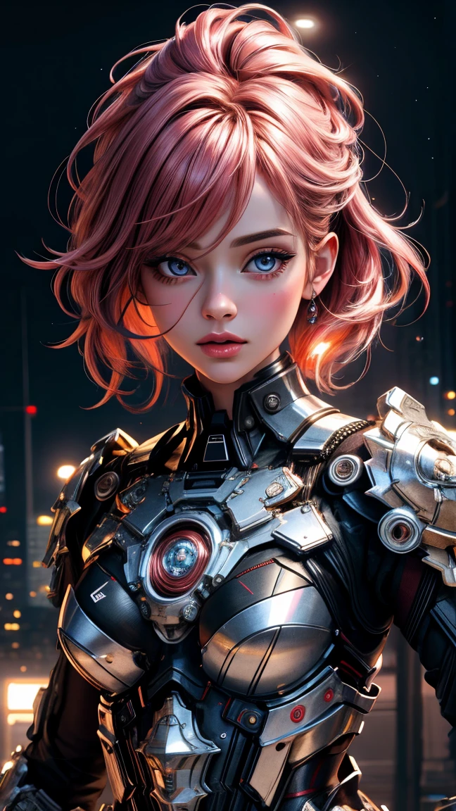 absurdres, highres, (official art, beautiful and aesthetic:1.2), zentangle, kaleidoscope,
1 girl, adult woman, freckles, pink eyes, dark red quiff hair,
portrait, solo, half shot, looking up, detailed background, detailed face, (<lora:style_retrofuturismai_v10:0.6>, RetroFuturismAI, retro-futurism theme:1.1), intense expression, glass-cyborg, (made of glass:1.1), glass construct, warrior, gemstone armor, clean glass, mechanical, power source, magical symbols, surging power, floating particles, steam, storm in background, epic atmosphere,
