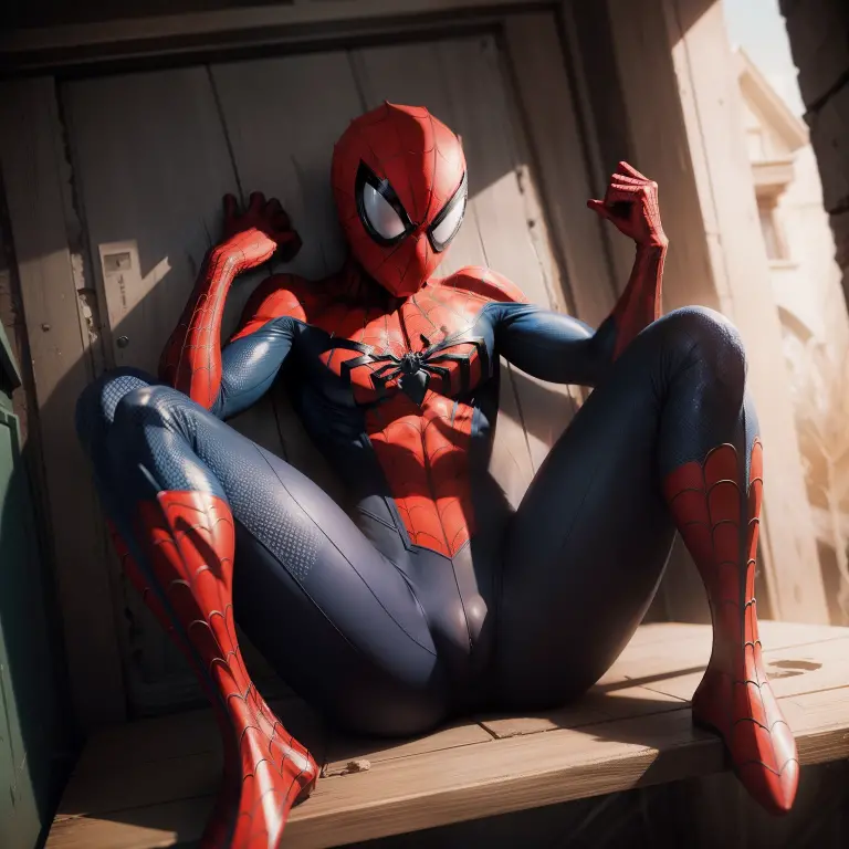 Spider-Man in white underwear realistic image