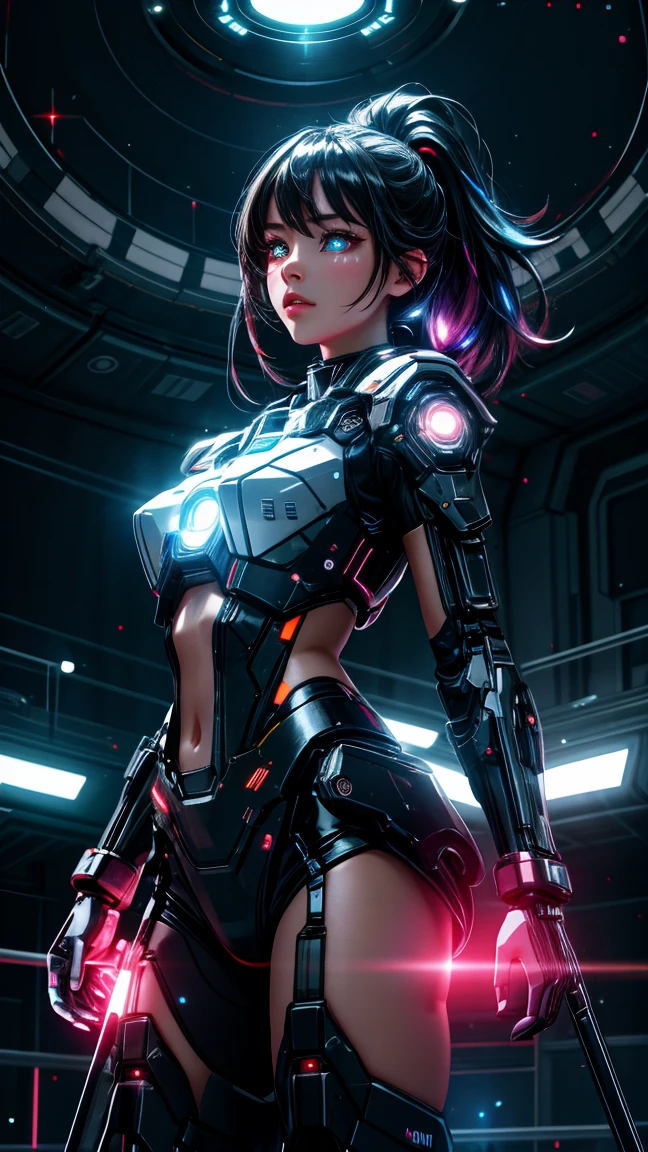 (best quality, high quality, masterpiece:1.3), 1girl, cute and adorable, portrait, solo, upper body, looking down, detailed background, detailed face, (1980s futuristic synthwave, bladerunner theme:1.1), shogun, dark blue samurai armor, bushido, battlefield in background, wind, cinematic atmosphere,, <lora:CeltPunkAI:0.5>, CeltPunkAI, tribal celtic, <lora:add_detail:1>