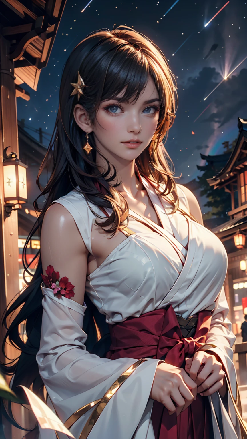 Highest quality, expensive_solve, clear_image, Detailed Background ,girl, Hanbok,flower,garden,moon, night,Dutch Angle, Wide Shot, Crown, 、24-year-old woman、Sexy proportions、Narrow waist、Erotic female body