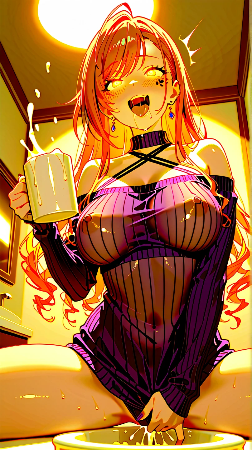 score_9, score_8_up, source_anime, best quality, nami, NAAmi, orange hair, orange eyes, long hair, large breasts, standing, looking at viewer, , red clothes, indoor, low angle, squatting, arms behind head, blush, from front, cleavage nami (one piece), 1girl, high heels, meme attire, drinking glass, reverse bunnysuit, orange hair, reverse outfit, pasties, solo, , breasts, animal ears, rabbit ears, bow, cup, bowtie, tail, tray, navel, heart pasties, rabbit tail, long hair, open mouth, fake animal ears, full body,,reverse bunnysuit, maebari, pasties, ((((reverse bunnysuit))))bare waist,