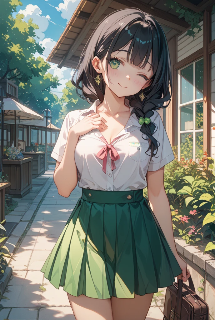 Official art using high-quality hand-drawn watercolor sketch techniques. (best quality,4k,8k,highres,masterpiece:1.2),ultra-detailed,beautiful detailed eyes,A girl with beautiful eyes, everyone, beautiful anime girl, cute anime girl, smooth anime art, anime style, elegant colors, soft lighting, delicate beautiful wet eyes, very coquettish, (beautiful large breast:1.2), (correct hands:1.2),