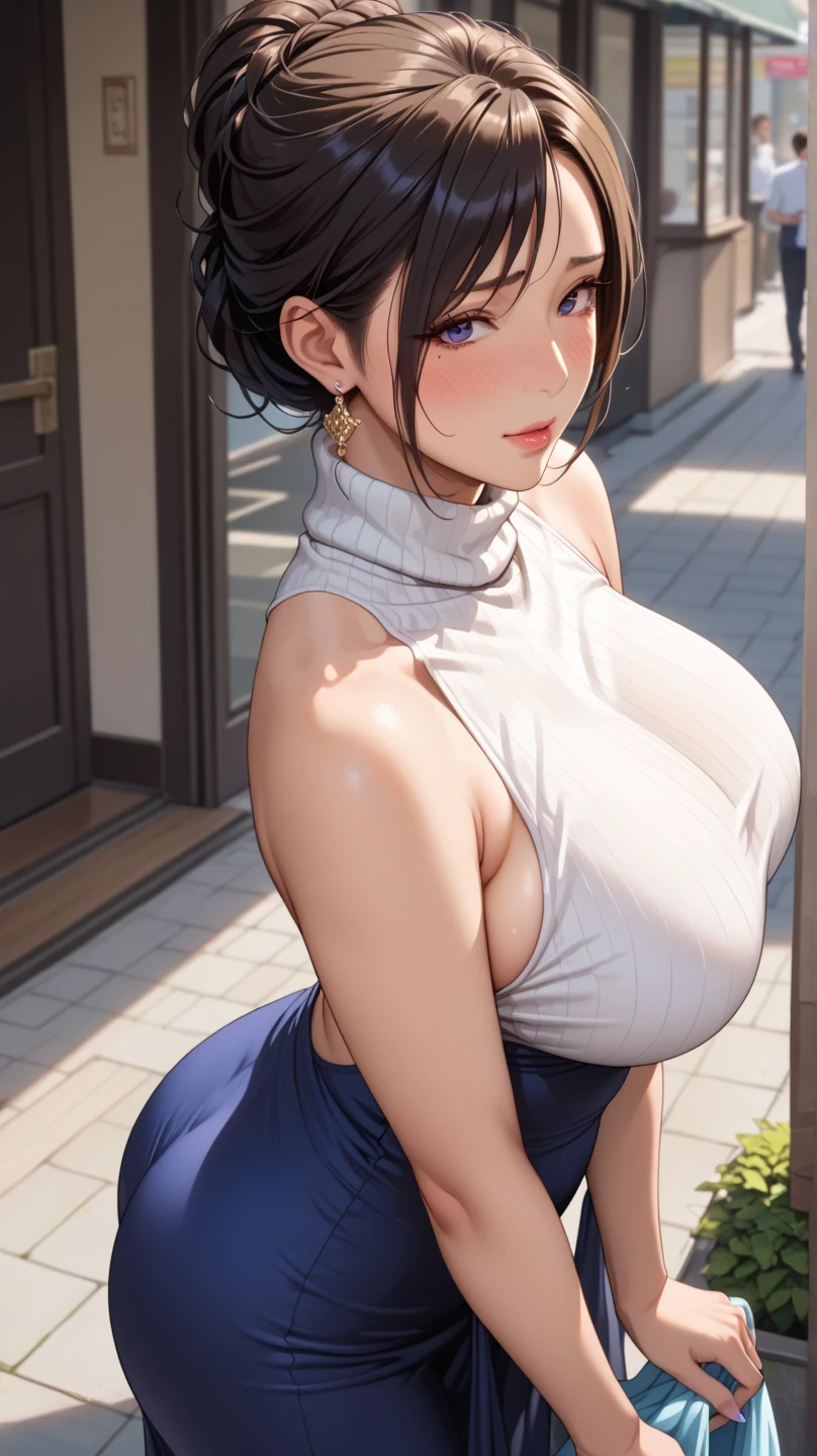 ((ultra-quality)), (A woman waiting at a traffic light in heavy rain), (sheer wet clothes), (Areola is transparent), (in 8K), (arms behind back:1.5), (Angle from side:1.3), (side boob), (side view), (profile), ultla highres, Hyper Detailed, High contrast, Ultrafine Strike, creative refinement, absurdres, Realistic, extremely detailed CG unified 8k wallpaper, Highly detailed, High-definition raw color photos, professional photograpy, Realistic portrait, Cinematic Light, Beautiful detailed, 20 years old woman, (realistic skin:1.3), (shiny skin), (Best Quality:1.4), Super Detail, High quality, ​master piece, lifelike, (After SEX), Bukkake, Perfect face, Silly, (cum on chest:1.3), (Bukkake:1.3), (sexy side hip), (closed mouth:1.3), (Sharp Focus), (upper body), (close up), Delicate Beautiful Hair and Eyes and Face, Delicate eyes, radiant eyes, Lifelike, Hyper-detailing, (colossal tit:1.8), (large breast:1.8), (Beautiful breast:1.5), ((Sheer)), (smooth flanks), (arms behind back), Beautiful cute woman, camel-toe details, NSFW, slim body, wet clothes, wet body, pale black eyes, brunette short bob hair, on a deserted street