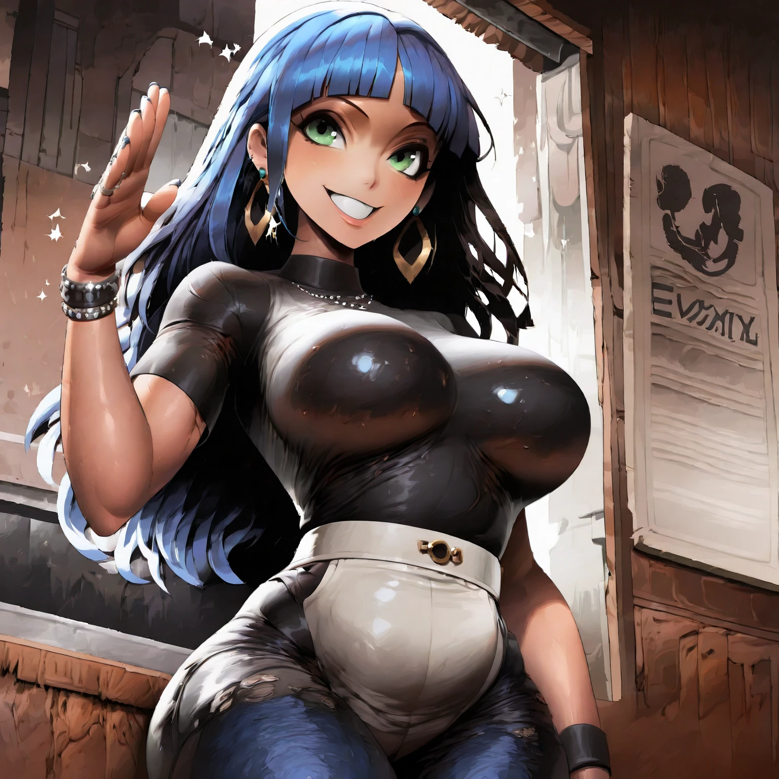 Curvy anime girl at a nightclub in a latex tight dress dancing. Curvy, tight dress, thick thighs, stomach bump, confidence, beautiful 