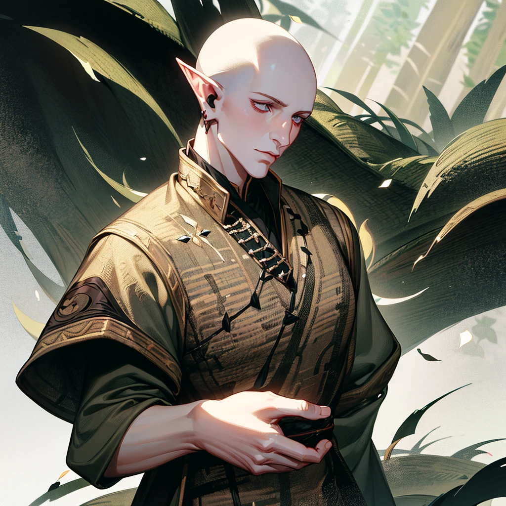 ((ultra detailed, masterpiece, absurdres))
<lora:DAISolas:0.9>
DAISolas, 1boy, solo, bald, pointy ears, Heavenly backdrop with celestial beings, radiant clouds, and dynamic lighting casting divine glows on a serene, otherworldly landscape