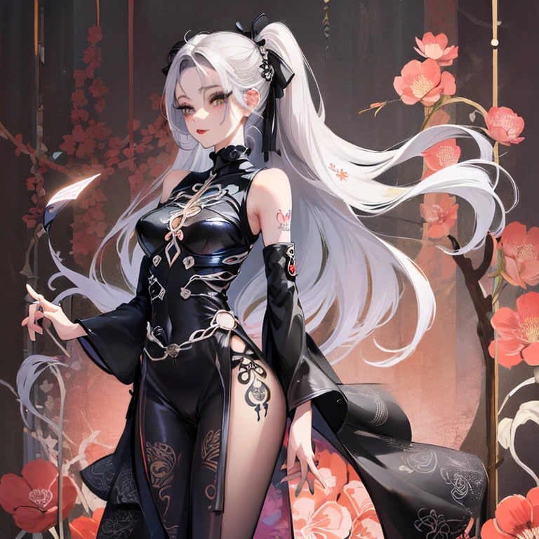 white haired Cangcang，Anime character with a sword in his hand, Onmyoji detailed art, onmyoji, wlop rossdraws, wlop and rossdraws, Extremely detailed Artgerm, WLOP and Sakimichan, Guweiz on ArtStation Pixiv, Guweiz in Pixiv ArtStation, Style Artgerm, art by wlop