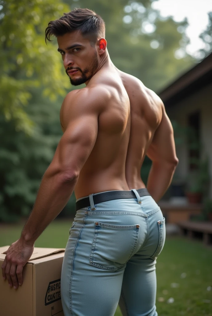 Age 18,boy,Shirtless,micro Tong,Bulge,fortitude,Raised butt, muscle men,fortitude,k hd,artwork of a,Be red in the face,detailed face, butt lift, ass lifting with both hands, ass, from behind, solo, bubble butt, tight ass, moaning, back view, naked, on boat,