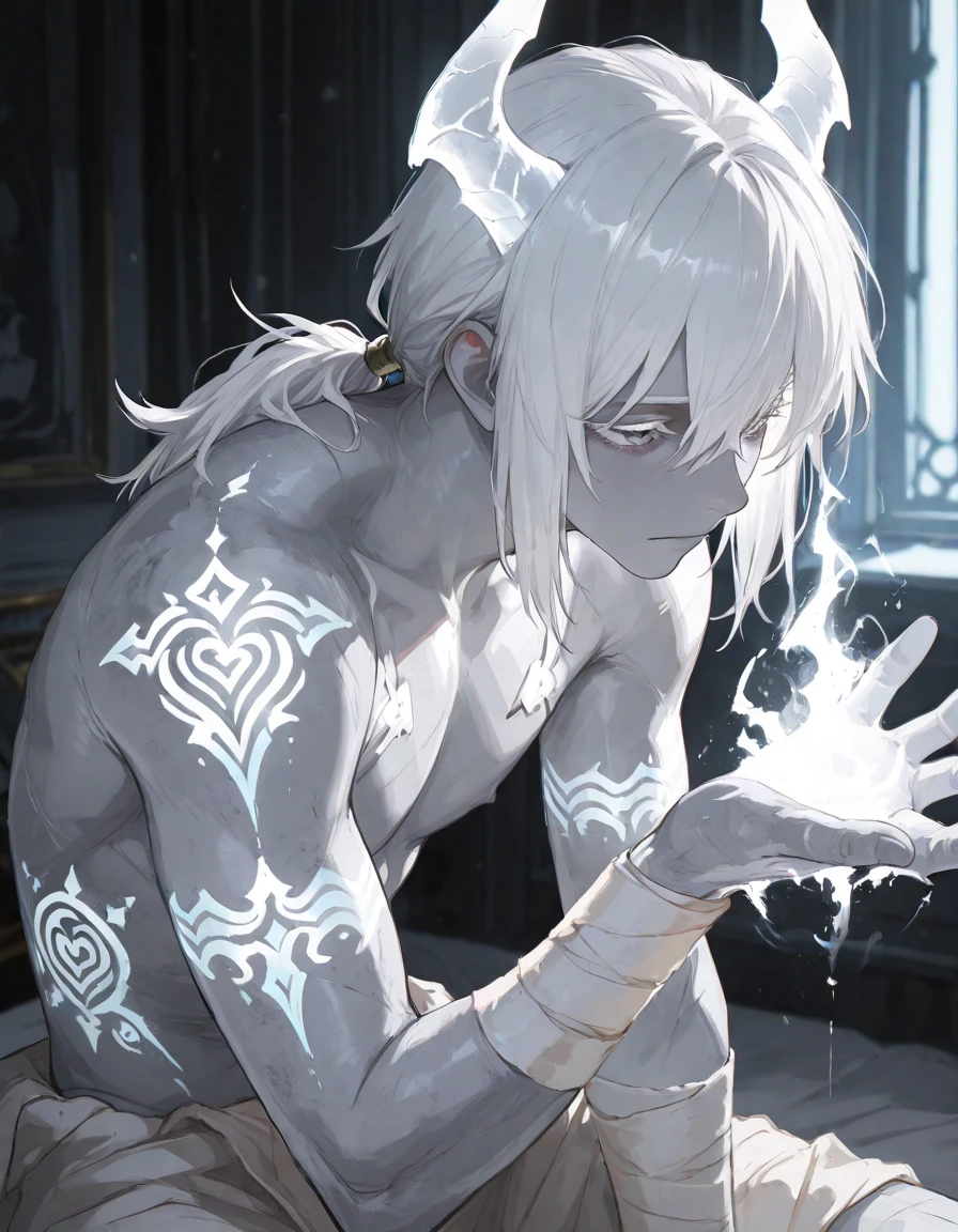 {best quality}, {very aesthetic}, {ultra-detailed}, {best illustration}, nsfw, ((2 boys)),(ass focus),spread legs,pov hands,(white long hair),Fox ears, anal, man, penis in ass,(Cum in anus),(cum in ass),Long Bangs,completely nude,The anus is swollen and the penis is inside,slim body,slim chest,Gold and Jade,Sperm on the tip of the penis,yaoi,boys love,otoko no ko,faceless muscular male,Late Night,dim,orgasm,pale skin,((A faceless man grabs her legs and inserts his penis into her anus)),open mouth,A faceless muscular man grabs her thighs and spreads her anus,projectile cum,drooling,blushing,age,blurry background,No tear bags