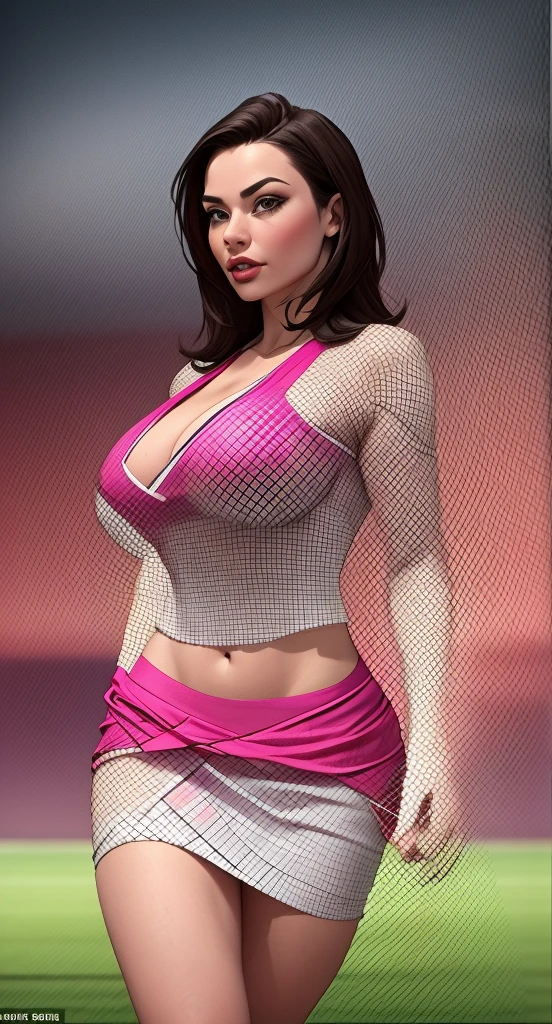 waist high body, big, tall , night bokeh effect background, bodycon, Perfect pink eyes, Great face, Indian, Beautiful appearance, ((Red lips, Bright Eyes, Curve Heir 1.5)), ((Beautiful detailed body)), Amazing gorgeous, amazing beautiful face, Pretty face, Bright Eyes, allured chest, small waist, dynamic crouching pose, from below, magenta Elegant printed shirt with attention to detail, Updo Elegant Hair, Blurred gray tone background, super concentrated, Illuminate, Facial details, 8k resolution, I drew, Dry brush, Brush strokes,