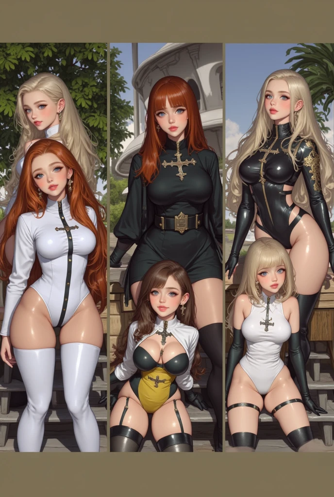 beautiful long blonde blue eyes Beautuful Women Leather collar with chain Terrified face fullnude small tit Inside the Prison slaves