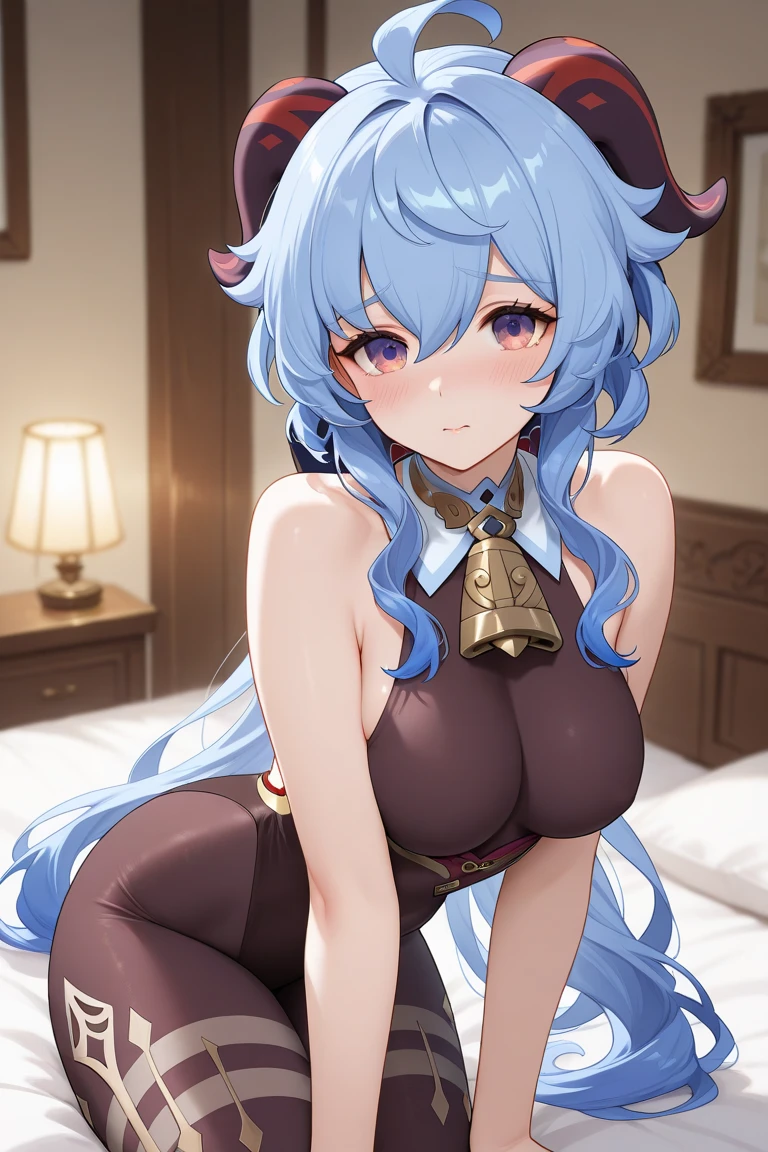 Woman with fluffy cat ears and tail having sex showing her vagina and masturbating