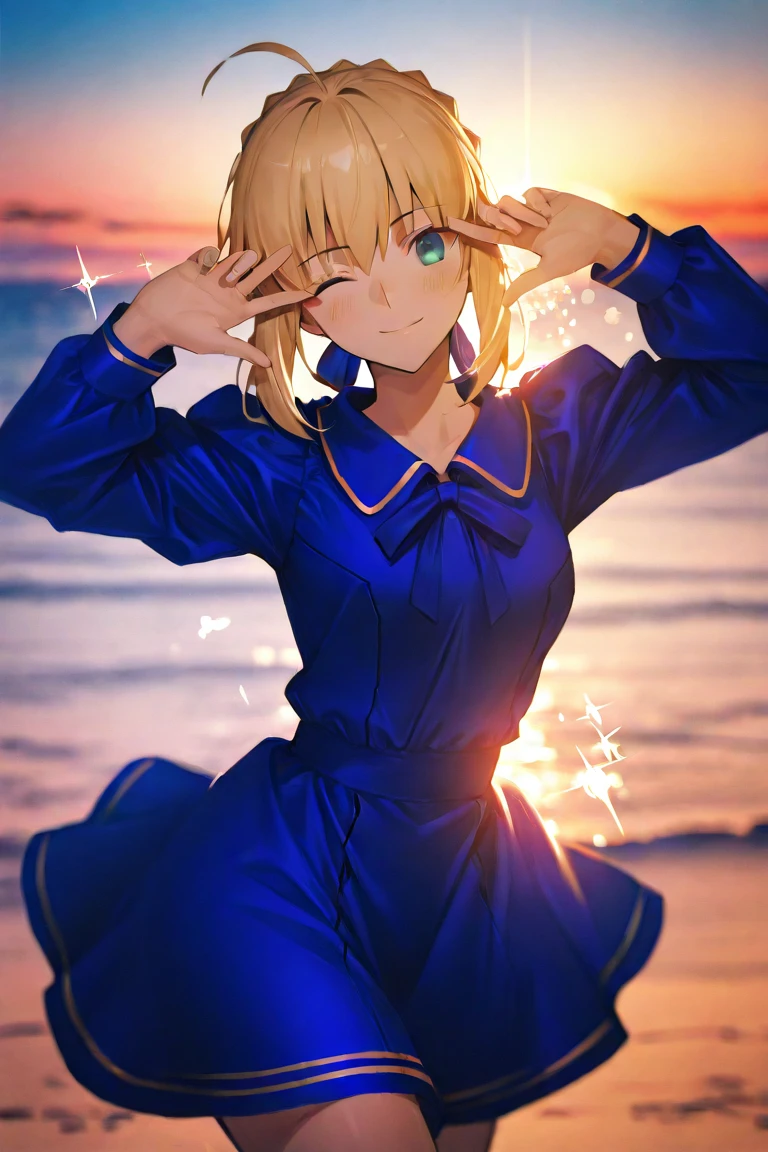 high quality, beautiful face, light,Sparkling sunset,
outdoor,nsfw,very short hair,high school girl,uniform,School