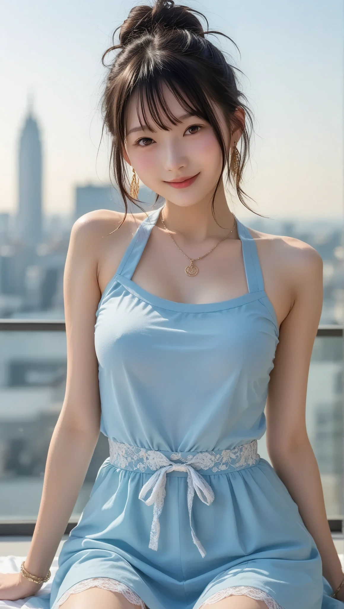 absurderes, (独奏:1.5,)ultra-detailliert,bright colour, extremely beautiful detailed face and eyes、Smile、Looking at the camera