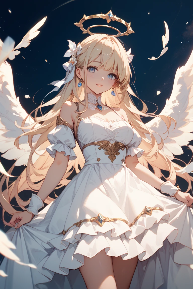 by rella, by foomidori, by lam, by makoto shinkai, by Ilya Kuvshinov,
a young female fashion model, detailed face, detailed eyes, detailed long hair, angel, angel wing, (mechanical wing:1.5), 
(dynamic pose:1.2), (dutch angle:1.5), close up, golden ratio, 
wedding dress, mysterious, 
apartment, window, city, sunlight, natural lighting, soft shadow, sparkling dust, clear blue sky, cloud, cloudy sky, space, star, planet, nebula, aurora, milky way, floral, feather, 
beautiful, aesthetic, detailed, beautiful color, 
amazing quality, best quality, high quality, ultra high res, absurdres, golden_ratio_xl, <lora:golden_ratio:0.5>, <lora:Rella:0.4>, <lora:xl_more_art-full_v1:1>,