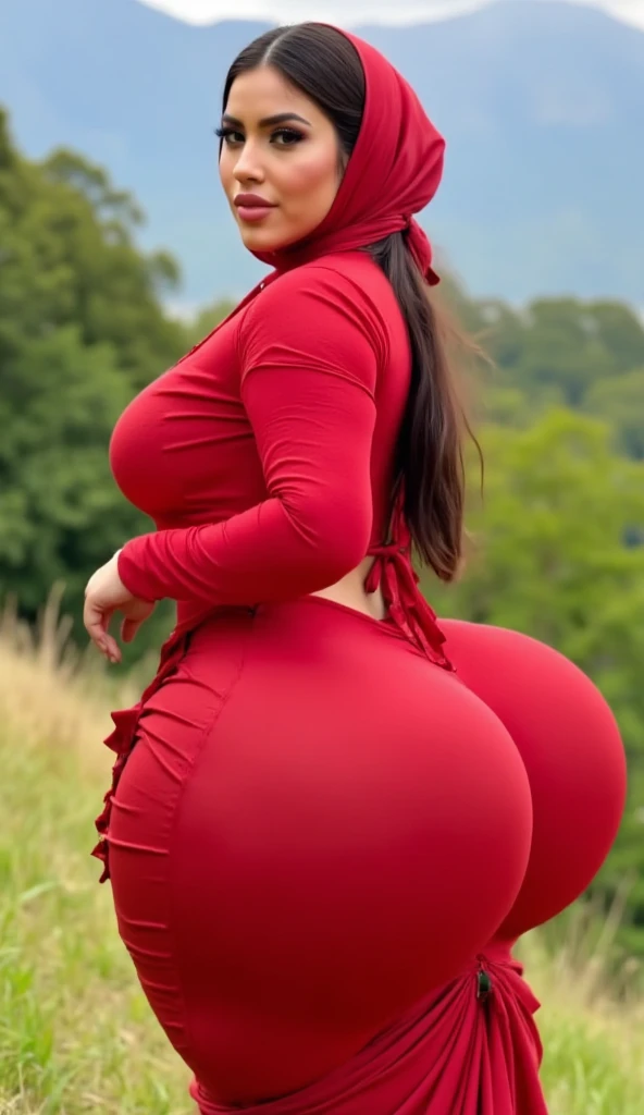 ((Best Quality, 8K, Masterpiece: 1.3)), Chubby woman smile ((best quality)), ((masterpiece)), (detailed), perfect face, USA woman fat , 1 girl, obese body type, big breast size, round face, double chin, Overweight, medium hair ,looking at camera、, thicc, she has a jiggly fat round belly, bbwchan, wearing tight sexy clothes, skinny waist and thick hips, widest hips, her belly is fat and round, soft curvy shape, hyperrealistic full figure, wearing a cute top, wide hips, cropped shoulders,Bare belly,(big assa:0.7),show legs,, thicc, beautiful thick female, beautiful curvy female,, Tall and tall,clear curvy details, curvy hourglass figure, alluring plus sized model, bbwchan, Voluptious body, Curvy model, Curvy body, Be red in the face, 1girll fat , a matural female, A MILF, the golden ratio,(Kpop idol),(Oil skin:1.2),(Oil skin:1.1) background High quality, HD, realistic, HDR. mountain refuge in grey stone, blends into the panoramic view of the mountain, spring landscape (green and flowery), edelweiss, lake, stream that winds, sunset, cool breeze. welcome mountaineers and hikers.